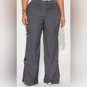 Fashion Nova Charcoal Wide Leg trouser